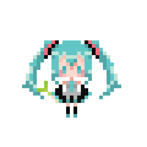 pixel art gif of hatsune miku dancing